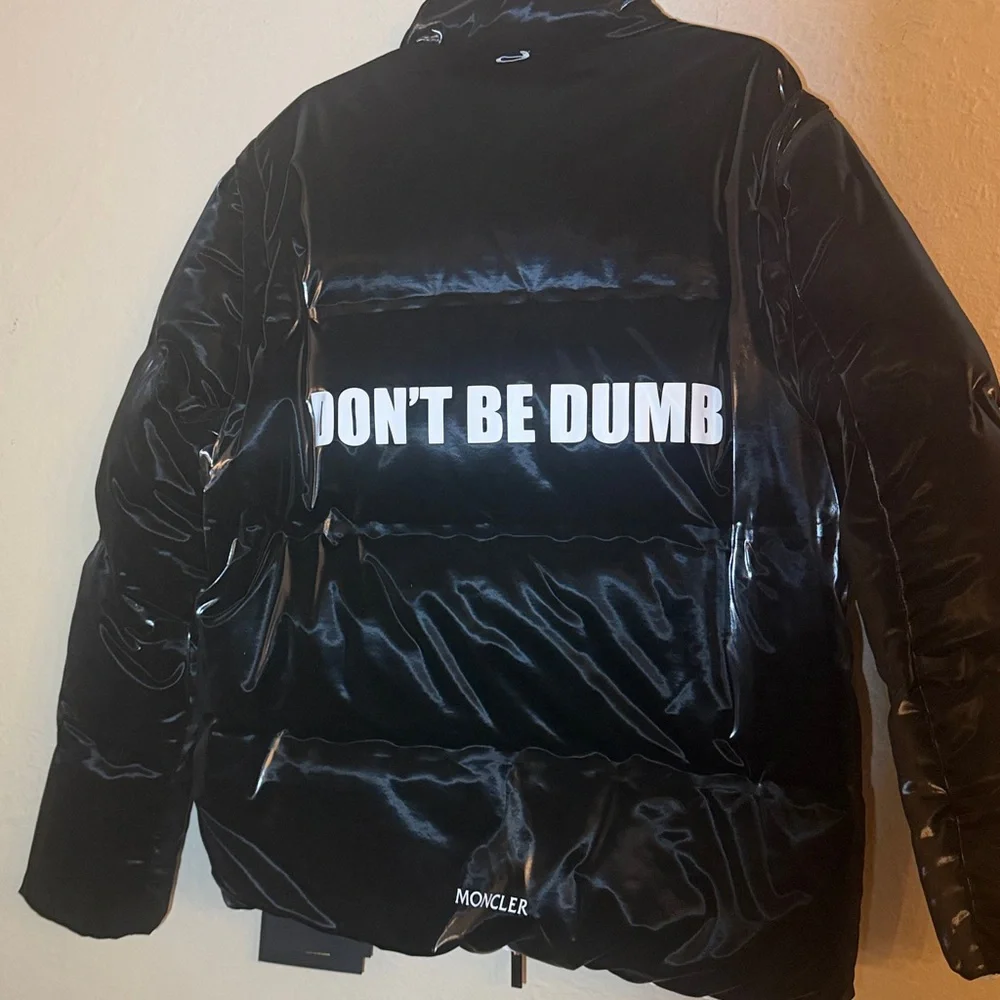 MONCLER x ASAP ROCKY Black Sz 3 Polyamide Men's Coat Don’t be Dumb New w defect
